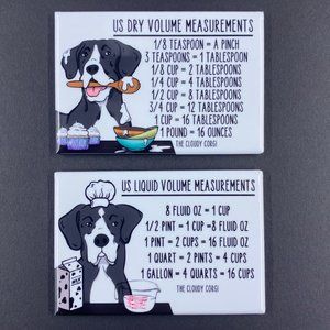 Mantle Great Dane Dog Measuring Chart Magnet Set Kitchen Cooking Baking Guide